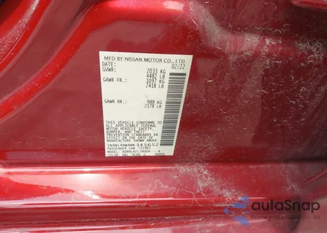 2022 Nissan Altima Sv Intelligent Awd z USA, uszkodzony, nr VIN 1N4BL4DW4NN345652